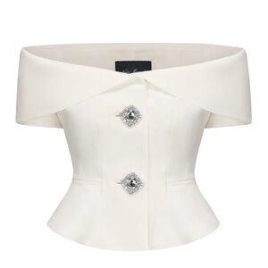 Nana Jacqueline Blakely Top Off The Shoulder in White